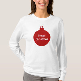 För prydnadpersonlig för god jul röd T-tröja Tee
