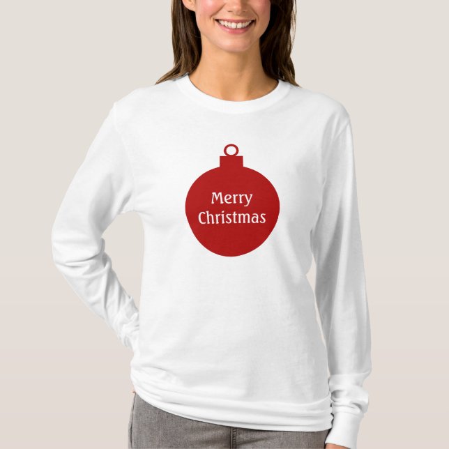 För prydnadpersonlig för god jul röd T-tröja Tee (Framsida)