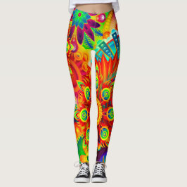 För Psychedelic gullig Fractal abstraktcoola för Leggings