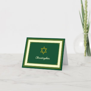 För pubMitzvah för skog grönt guld- kort tack
