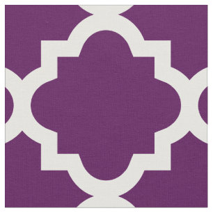 För Quatrefoil för aubergine purpurfärgat tyg