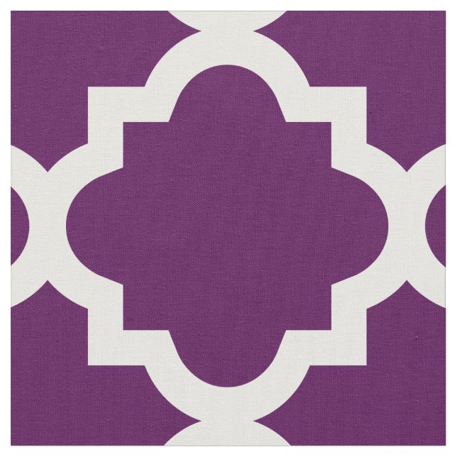 För Quatrefoil för aubergine purpurfärgat tyg (Närbild)