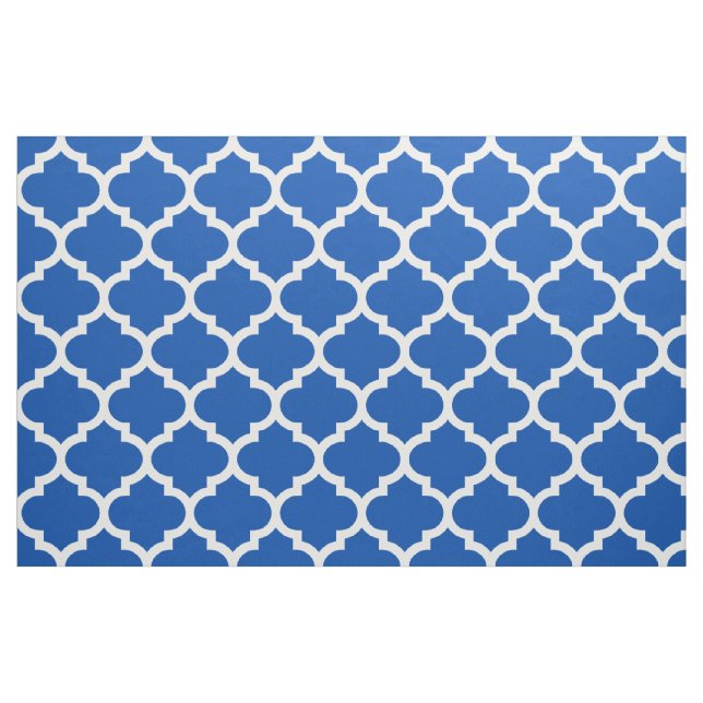 För Quatrefoil för elektriska blått marockanskt Tyg (Fat Quarter)