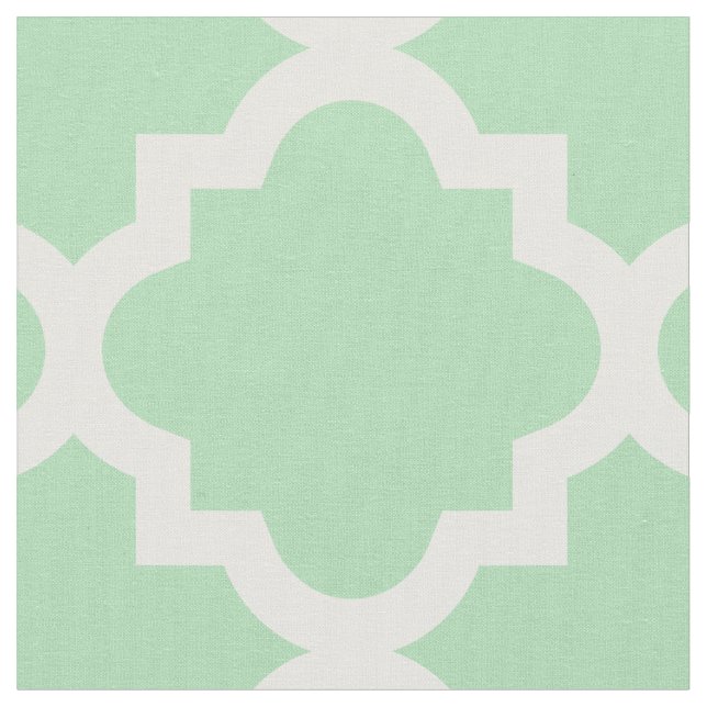 För Quatrefoil för Mint grönt tyg mönster | (Närbild)