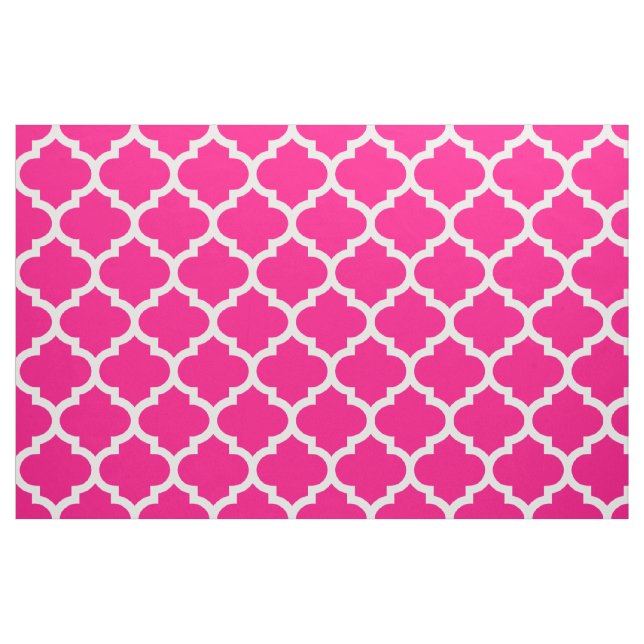 För Quatrefoil för shock rosa marockanskt tyg (Fat Quarter)