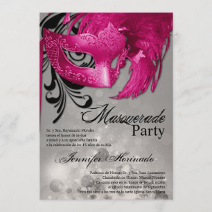 för Quinceanera för maskerad 5x7 inbjudan