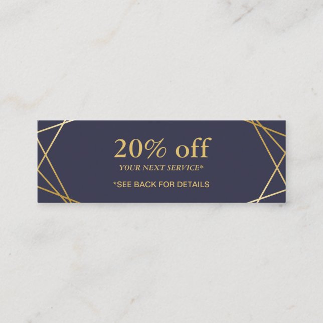 För rabattkupong för modernt geometriskt mönster mini visitkort (Framsida)