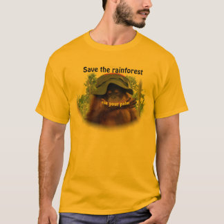 För RainforestOrangutan för handflatan olje- T-shirt