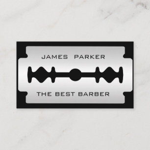 För rakbladlogotyp för barberare modern stylist visitkort