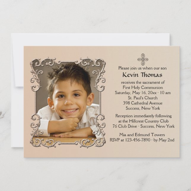 För ramfoto för gammal värld inbjudan (Framsida)