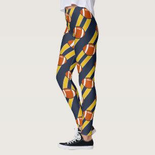 För randfotboll för blått guld- mönster leggings