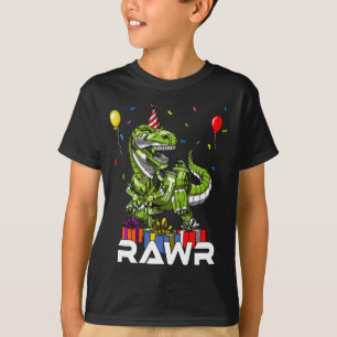 För Rawr för robot för ungeT-Rex Dinosaur party T Shirt