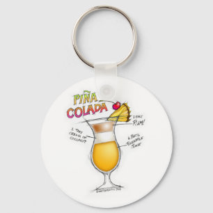 FÖR RECEPTCOCTAIL FÖR PINA COLADA KONST NYCKELRING
