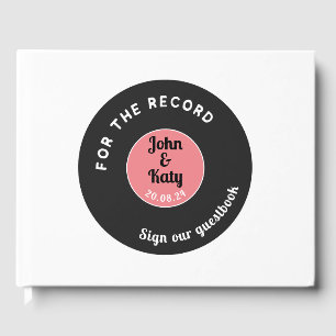 För Records Music Theme Bröllop Guestbook Gästböcker