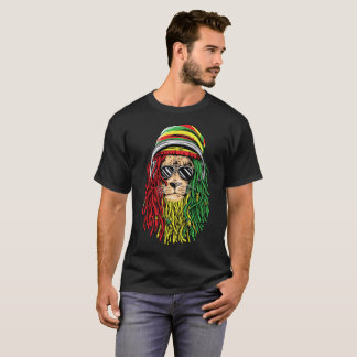 För reggaemusik för RASTA LEJON Rastafarian T Shirt