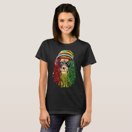 För reggaemusik för RASTA LEJON Rastafarian T Shirt