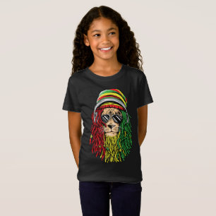 För reggaemusik för RASTA LEJON Rastafarian T Shirt