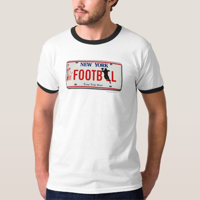 För registreringsskyltstudenten för fotboll NY Tee (Framsida)