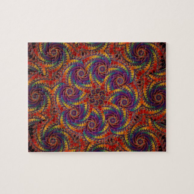 För regnbågeFractal för spiral bläckfisk Pussel (Horisontell)