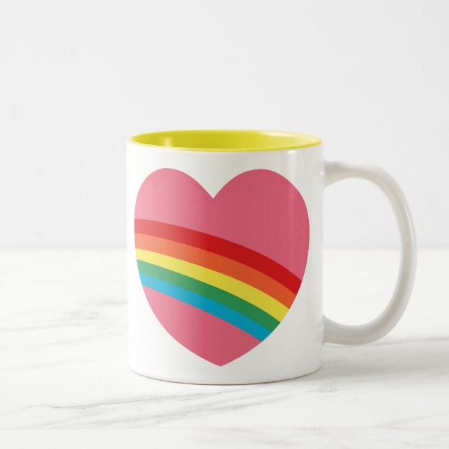 för regnbågehjärta för 80-tal Chunky mugg (Höger)