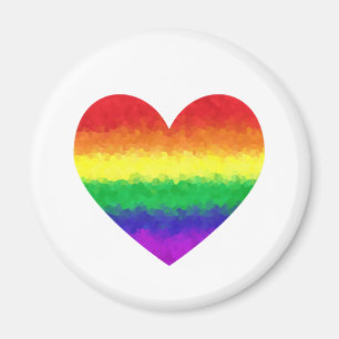 För regnbågehjärta LGBT för gay pride geometri Magnet