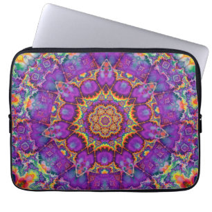 För regnbågeKaleidoscope för elektrisk blomma Laptop Fodral