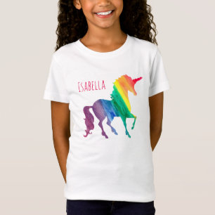 För regnbågeUnicorn för personlig kalla ungar för T-shirt