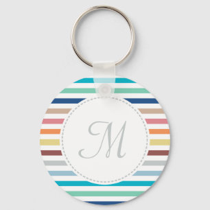 För regnbågevågrät för chic Monogram Nyckelring