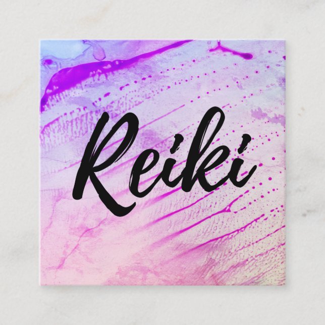 För Reiki för *~*Reiki praktiker lärare ledar- Fyrkantigt Visitkort (Framsida)