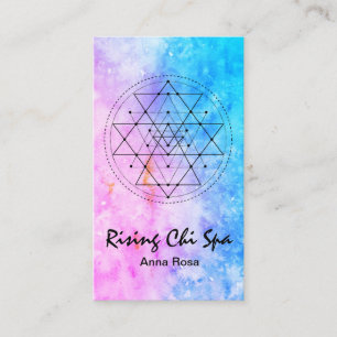 För Reiki för *~*Yogavattenfärg geometri helig Visitkort