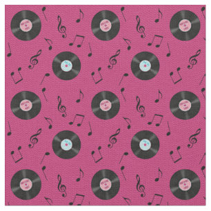 För rekordmusik för KRW rosa Retro tyg