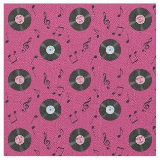 För rekordmusik för KRW rosa Retro tyg