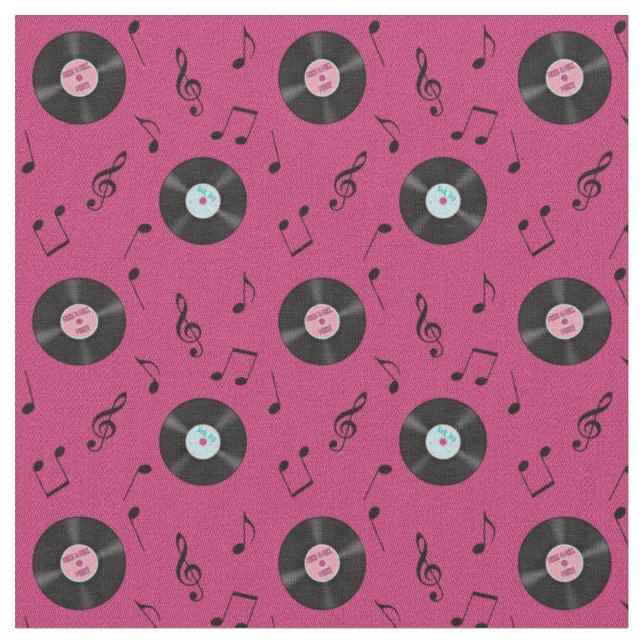 För rekordmusik för KRW rosa Retro tyg (Närbild)
