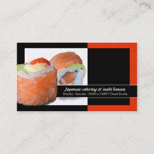 För restaurangcatering för Sushi japanska kurser Visitkort