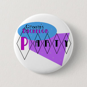 För Retro Pin. för anpassningsbar ungkarlparty f Knapp