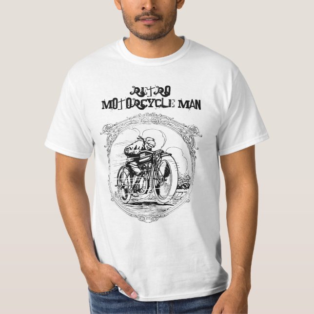 För Retro skjorta för utslagsplats motorcykelman T Shirt (Framsida)