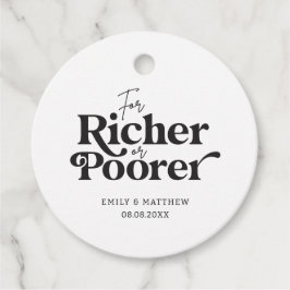 För Richer eller fattigare bröllopsgåva enkelt Gåvor Etiketter