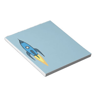 För Rocketship för blått Retro design gullig Anteckningsblock