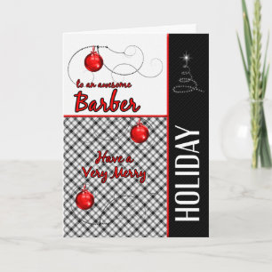 för röd för barberare manlig och svart helgdag helgkort