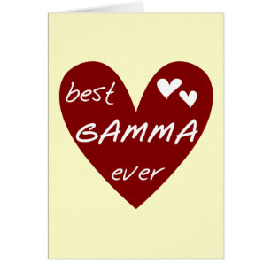 För röd hjärta bäst för Gamma Tshirts och gåvor Hälsningskort