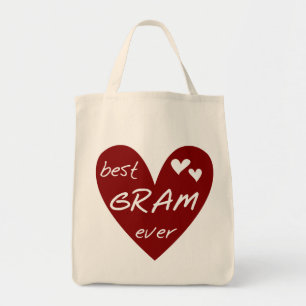 För röd hjärta bäst för gram Tshirts och gåv Tygkasse
