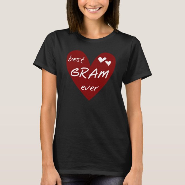 För röd hjärta bäst för gram Tshirts och gåvor (Framsida)