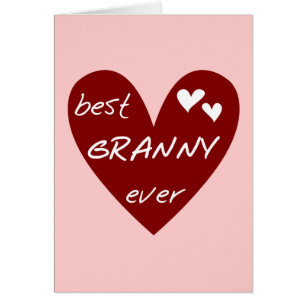 För röd hjärta bäst för Granny Tshirts och gåvor Hälsningskort