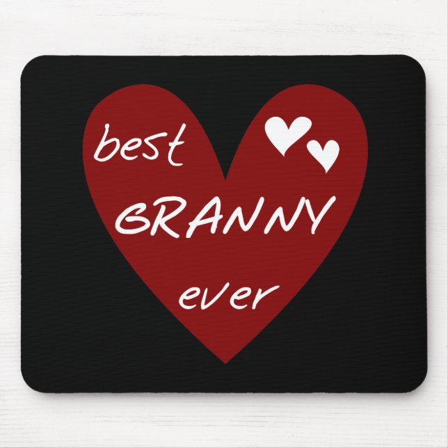 För röd hjärta bäst för Granny Tshirts och gåvor Musmatta (Framsidan)