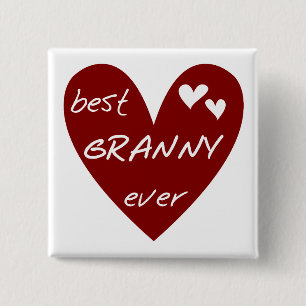 För röd hjärta bäst för Granny Tshirts och gåvor n Knapp