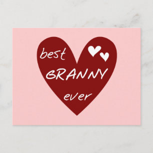 För röd hjärta bäst för Granny Tshirts och gåvor Vykort