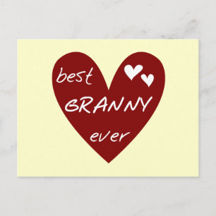 För röd hjärta bäst för Granny Tshirts och gåvor Vykort