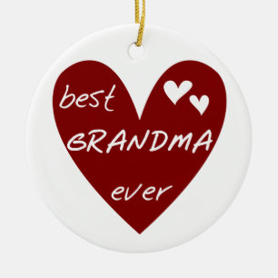 För röd hjärta bäst för mormor T-tröja och g Julgransprydnad Keramik