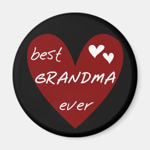 För röd hjärta bäst för mormor T-tröja och gåvor Magnet