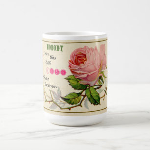 För rokaffe för vintage rosa sjaskig kopp